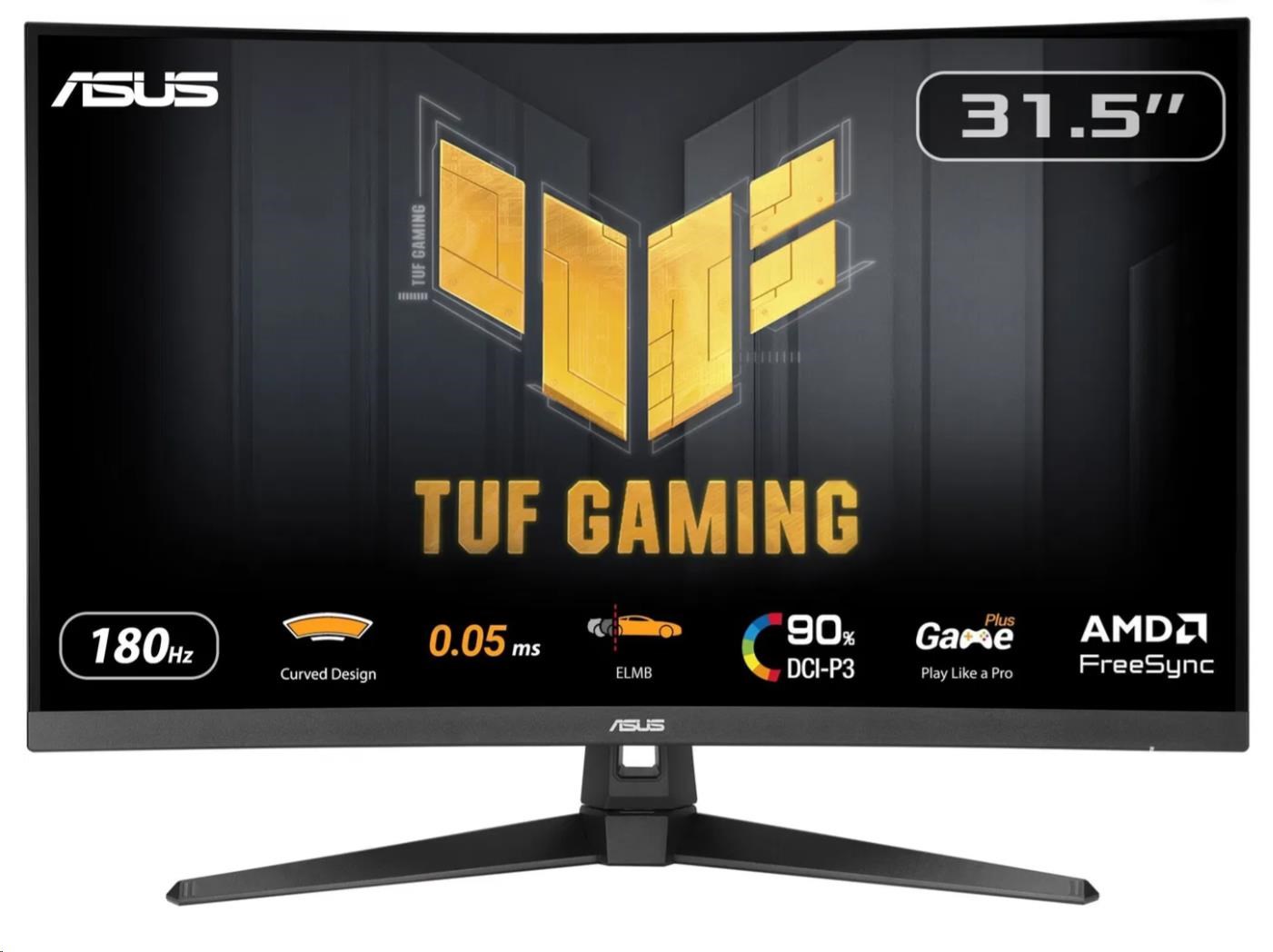 ASUS LCD TUF Gaming VG32WQ3B, 31,5palcový 2560x1440, 180Hz, 1ms, 350nits, Curved, FF, Repro, DP, HDMI, Audio, Vesa, Black
