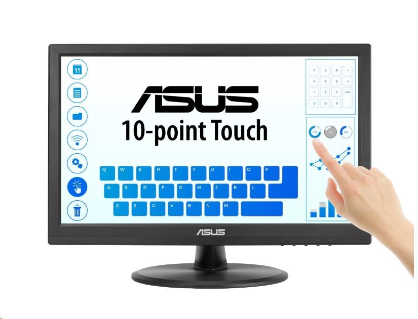 ASUS LCD 15,6palcový VT169HE Touch 1920x1080, IPS, Wide Viewing Angle, Frameless, Flicker free, Low Blue Light, HDMI