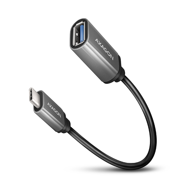 AXAGON RUCM-AFAC, kabelová redukce USB-C (M) USB-A (F), 20cm, USB 3.2 Gen 1, 3A, ALU