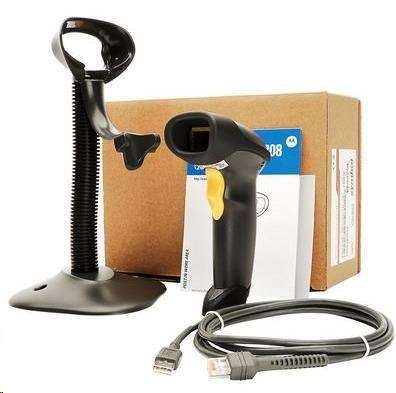 Zebra LS2208 – 1D laserová čtečka čárových kódů, USB-HID kit, černá
