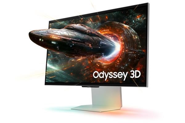 SAMSUNG MT LED LCD 27palcový Odyssey 3D (G90XF) - 3840x2160, 350Hz, IPS, HDR10+ Gaming, Konverze 2D->3D non-DRM video, 2xkamer