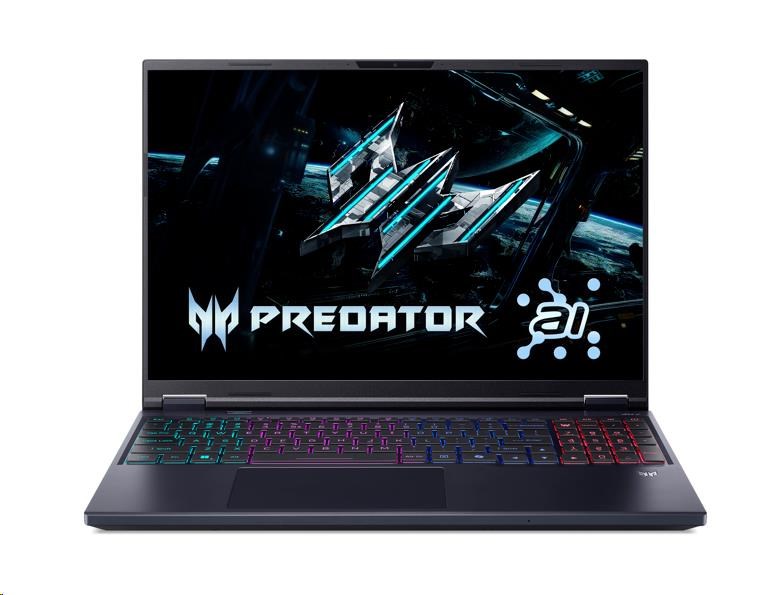 ACER NTB Predator Helios Neo 16 AI (PHN16-73-91XS), Core Ultra 9 275HX, 16" WQXGA 240Hz, 32GB, 1TB SSD, RTX 5060, ESHELL/Linux, Black