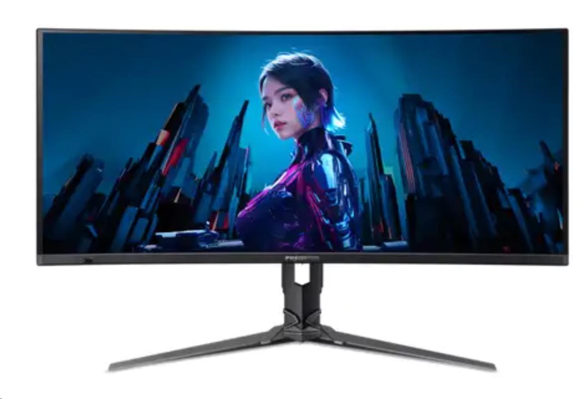 ACER LCD Predator Predator X34X5bmiiphuzx,34palcový QD-OLED,3440x1440,250nits,0.01ms,HDMI,DP,Audio,Repro,Curved 1800R,Black