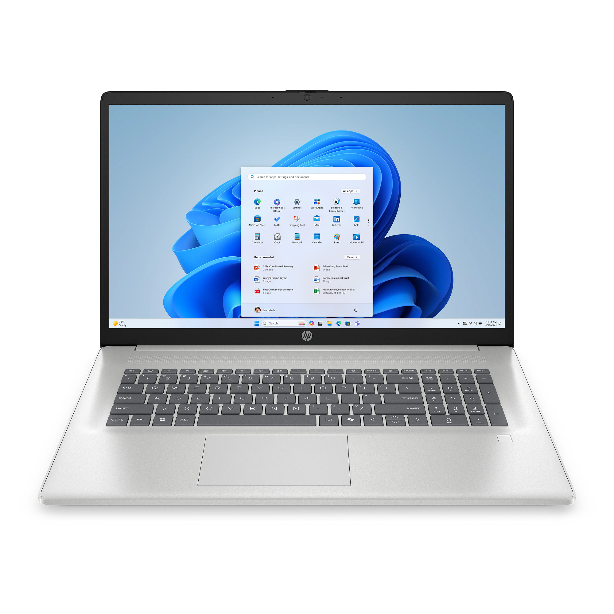 NTB HP 17-cp2010nc, R5-7520U, 8GB, 512GB, Radeon, 17.3 FHD IPS 300n, W11H6, Silver