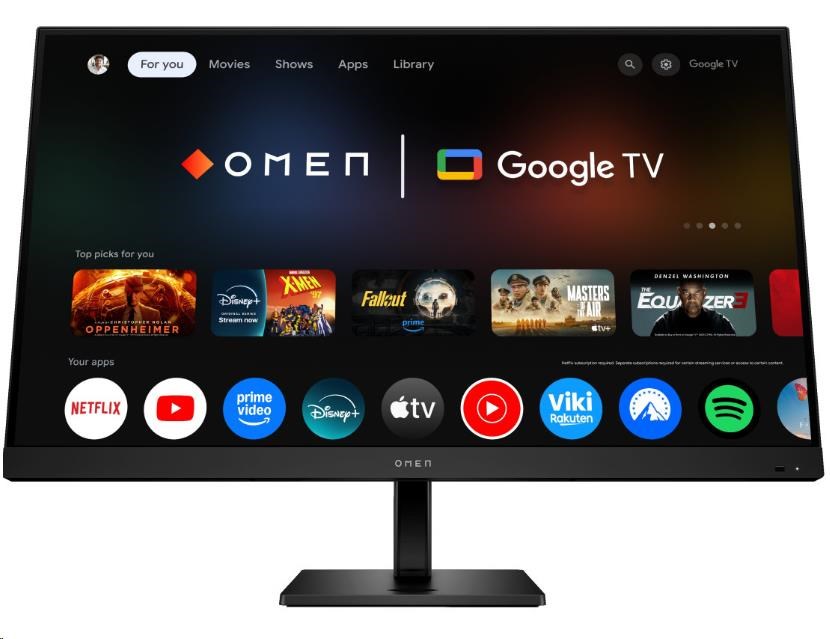 LCD HP OMEN 32x; 80 cm, 31,5palcový, 4k IPS; 144Hz; 400 nits;Google TV, HDMI 2.0,DP 1.4;USB-C 65W PD,USB-A
