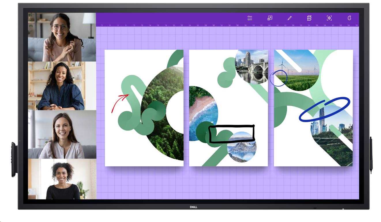 DELL LCD P6524QT - 65palcový/IPS/LED/4K UHD/3840x2160/16:9/Touch/60Hz/9ms/1300:1/350 cd/m2/HDMI/DP/VESA/3YNBD(210-BJKJ)