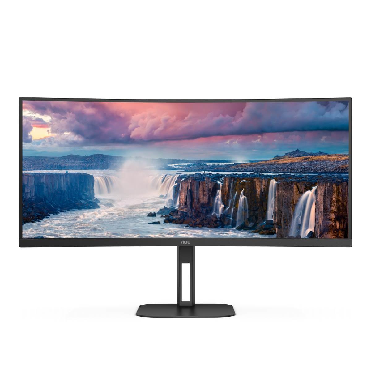 AOC MT VA LCD WLED 34palcový CU34V5C/BK - VA panel, 3440x1440, HDMI, DP, USB, USB-C, nast. vyska, repro, zakriven