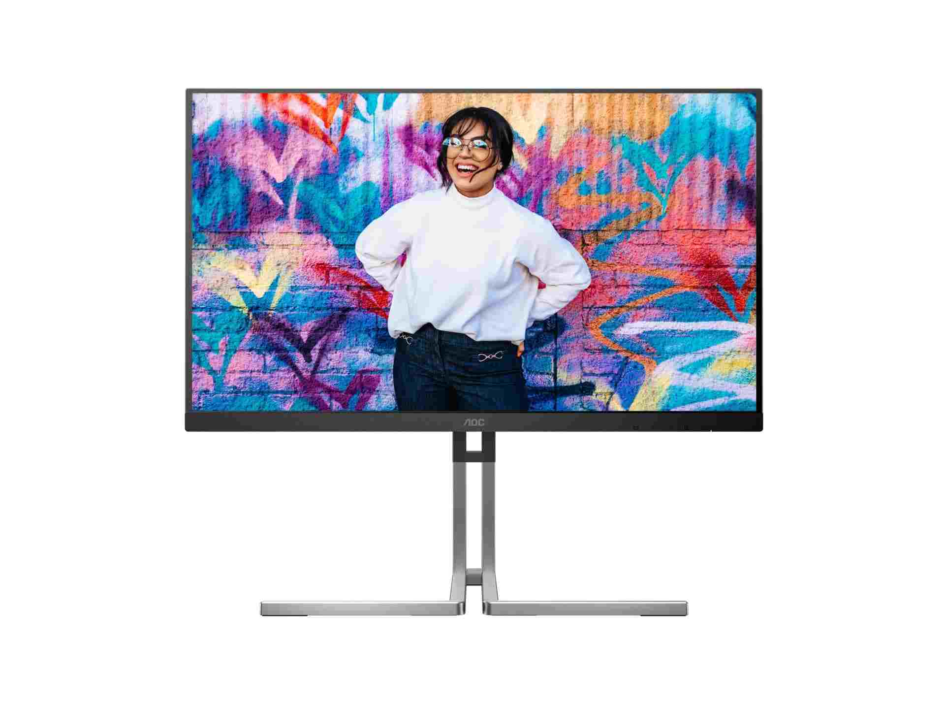 AOC MT IPS LCD WLED 27palcový Q27U3CV - IPS QUANTUM DOT COLOR, 2560x1440, HDMI, DP, USB-C, USB 3.2, RJ45, pivot, repro