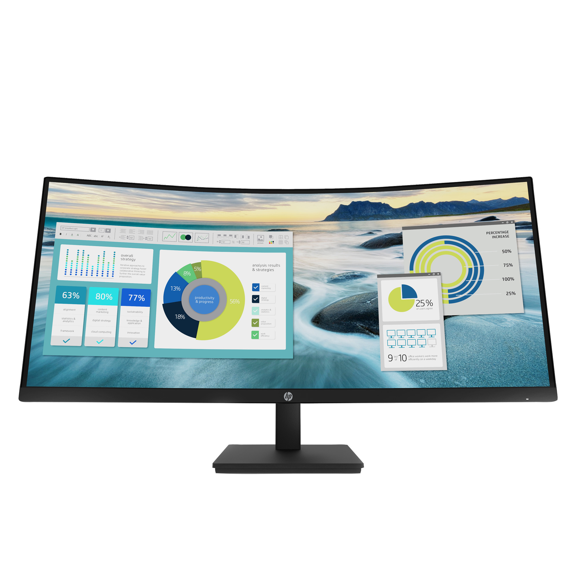 HP LCD P34hc 34palcový Wide VA (3440x1440, 5ms, 250nits, 3500:1,DP, HDMI, USB-C(DP, 65W out),USB 3.2 4x, 3w Repro