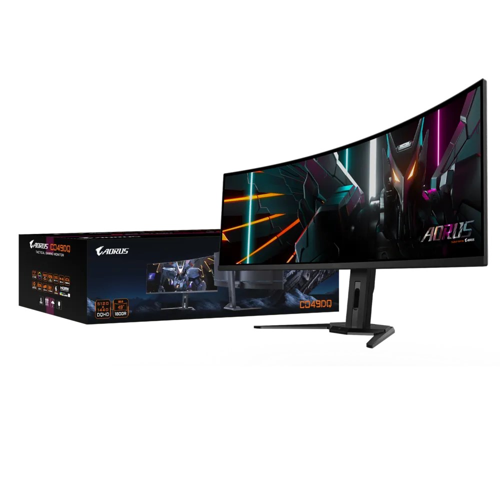 GIGABYTE LCD - 49palcový Gaming monitor AORUS CO49DQ, OLED, 5120x1440 DQHD 32:9, 144Hz, 1.5M:1, 250cd/m2, 0.03ms, 2xHDMI, 1xDP