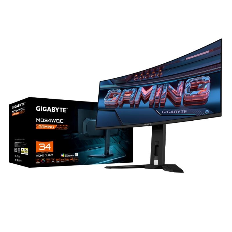 GIGABYTE LCD - 34palcový Gaming monitor MO34WQC, OLED, 3440 x 1440 WQHD, 175Hz, 1.5M:1, 250cd/m2;1000 cd, 0.03ms, 2xHDMI, 1xDP
