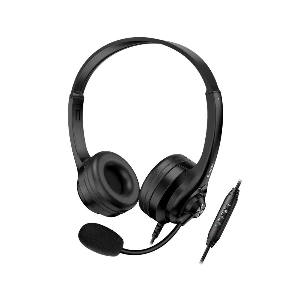 GENIUS sluchátka HS-235U, USB-A, 2.4m, černá