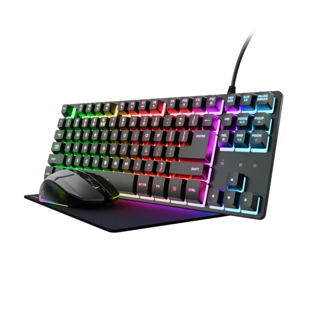 TRUST Sada klávesnice + myš + mousepad GXT 794 3v1 Gaming Bundle, černá