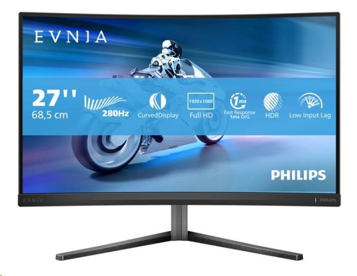 Philips MT 27palcový 27M2C5200W/00 - 1920x1080,VA,280Hz,HDR10,2xHDMI,1xDP,Zakřivený,Pivot