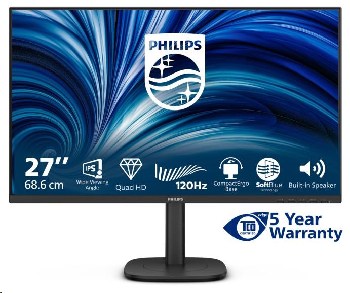 Philips MT 27palcový 27B2N3500J - 2560x1440,IPS,120Hz,2xHDMI,DP,USBhub,Repro,Pivot