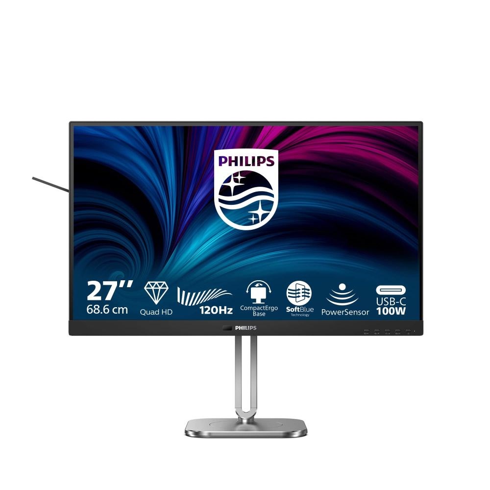 Philips MT 27palcový 27B2U4601 - 2560x1440,IPS,120Hz,HDMI,DP,USBhub,USB-C,RJ45,Repro,Pivot