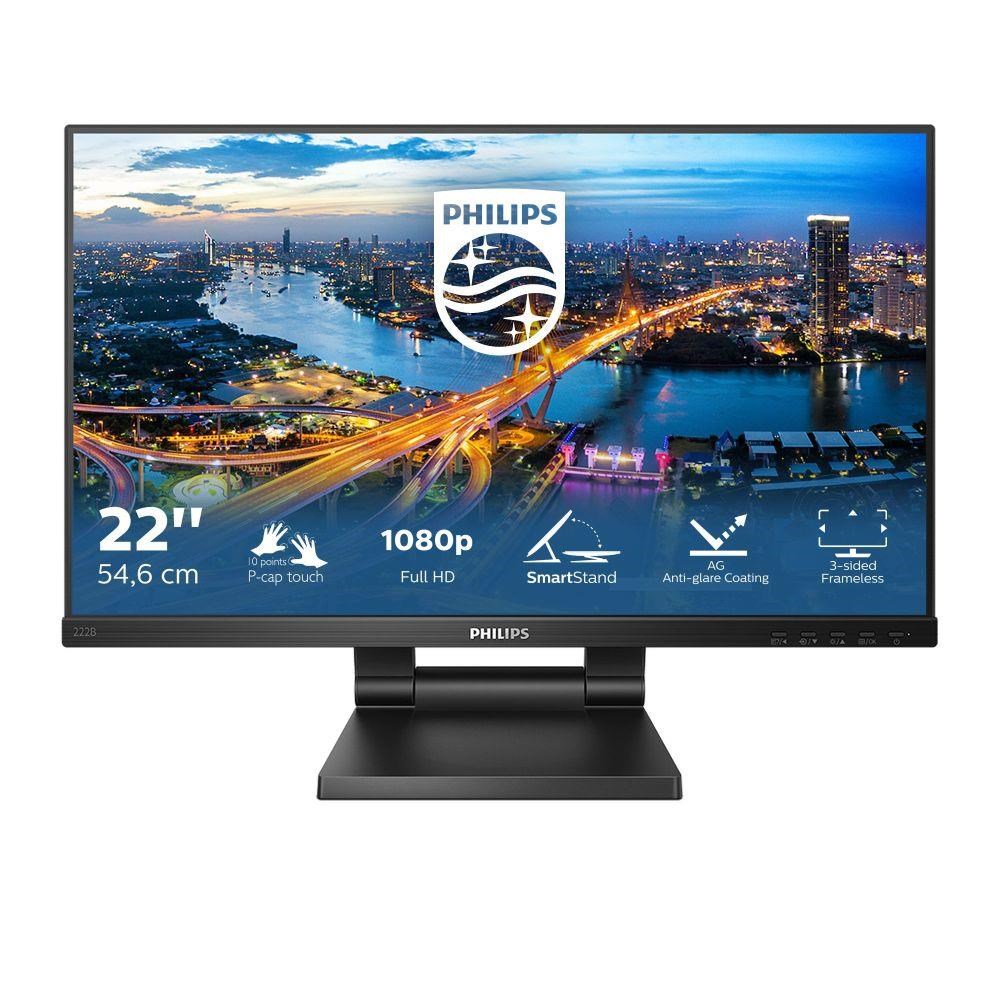 Philips MT 21,5palcový 222B1TC - 1920x1080,IPS,75Hz,Dotykový,D-Sub,HDMI,DP,USBhub,Repro