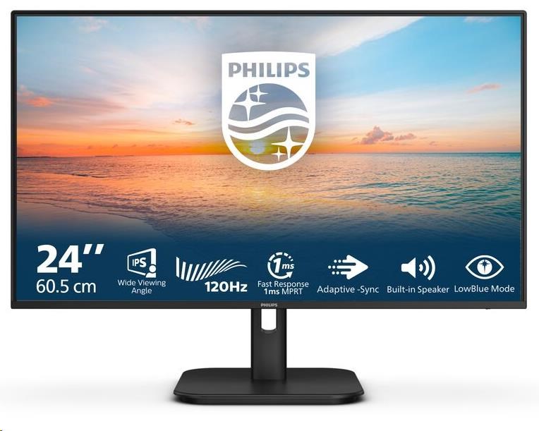 Philips MT 23,8palcový 24E1N1200A - 1920x1080,IPS,120Hz,D-Sub,HDMI,DP,Repro