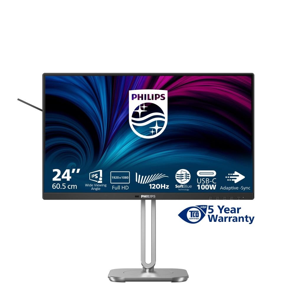 Philips MT 23,8palcový 24B2U4301 - 1920x1080,IPS,120Hz,1xHDMI,1xDP,USBhub,USB-C,PD,RJ45,Repro,Pivot