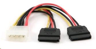 GEMBIRD Kabel SATA napájecí 15cm interní (redukce molex 5,25/2x SATA)