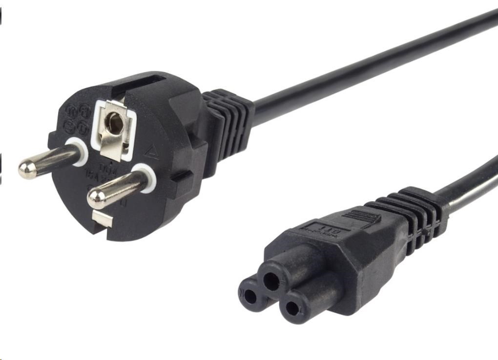 PREMIUMCORD Kabel napájecí 230V pro NTB 2m (3pin C5, trojlístek, Mickey Mouse)