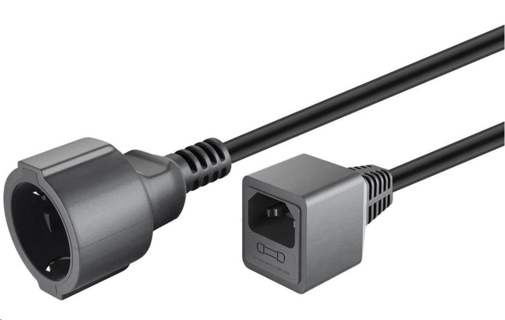 PREMIUMCORD Kabel napájecí 230V Prodlužovací s EURO konektorem C14 (IEC connection) , 1,5m