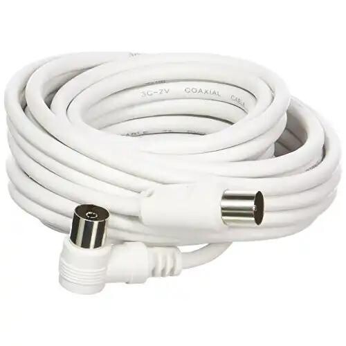 PREMIUMCORD TV kabel anténní propojovací 10m, konektor 90° (koaxiální, M/F, 75 Ohm)