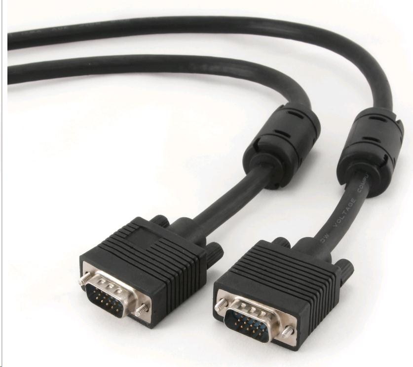 GEMBIRD Kabel VGA propojovací 1,8m, černý (HD15M/M, dvojité stínění, feritová jádra)