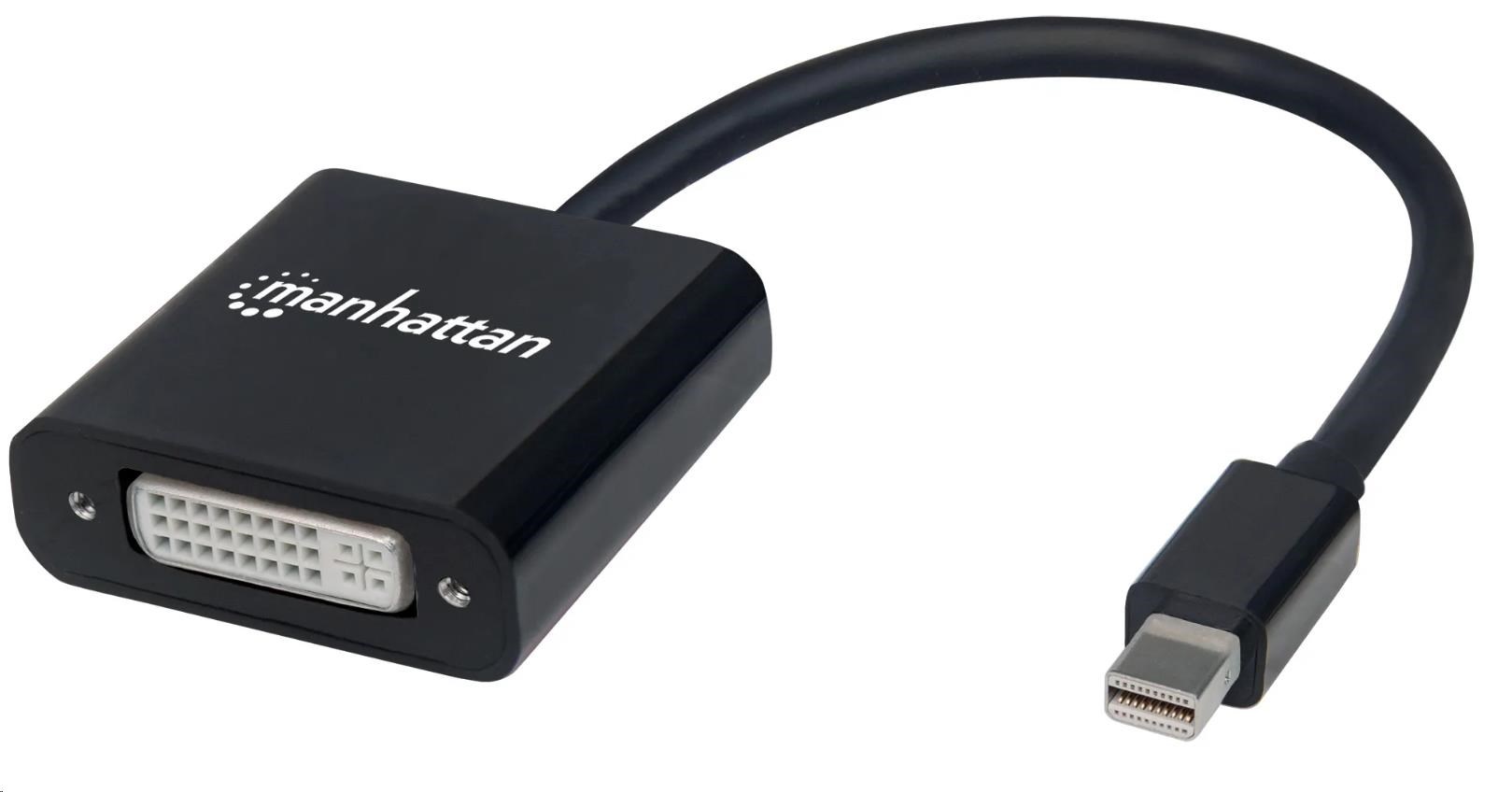 MANHATTAN Adapter mini DP na DVI-I, aktivní, černá