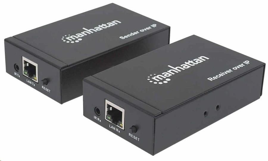 Manhattan HDMI rozdělovač, Extends 1080p Signal up to 120m with a Network Switch and Single Ethernet Cable, černá