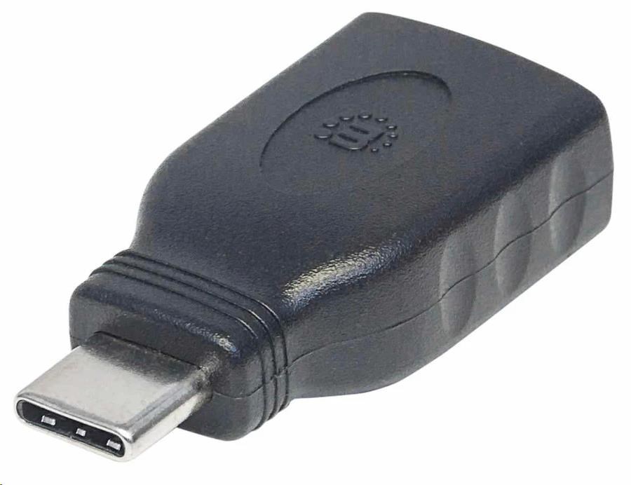 Manhattan USB adaptér, USB 3.1 Gen 1, USB-C Male na USB-A Female, 5 Gbps, černá