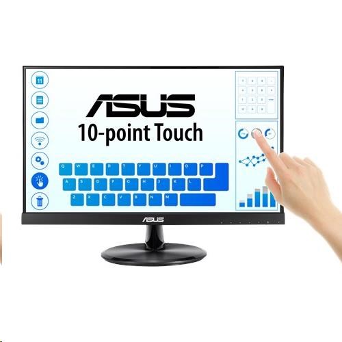 ASUS LCD dotekový 21,5palcový VT229H Touch 1920x1080, lesklý, D-SUB, HDMI, 10-point Touch, IPS, Frameless, USB, VESA
