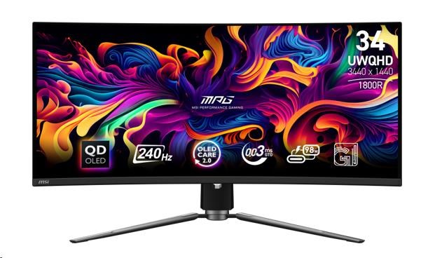 MSI LCD MPG 341CQPX QD-OLED, 34,18palcový, 3440x1440, QD-OLED, 0,03ms, VESA 100x100, Black