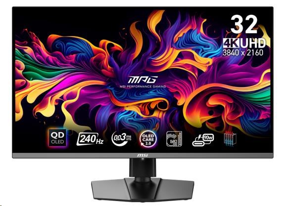 MSI LCD MPG 321URX QD-OLED, 31,5palcový, 3840x2160, QD-OLED, 0,03ms, VESA 100x100, Black