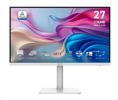MSI LCD Modern MD272UPHW, 27palcový, 3840x2160, IPS, 60Hz, 4ms, VESA 75x75, White