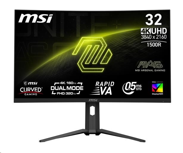 MSI LCD MAG 321CUPDF, 31,5palcový, 3840x2160, Rapid VA, 160Hz, 0,5ms, VESA 100x100, Black