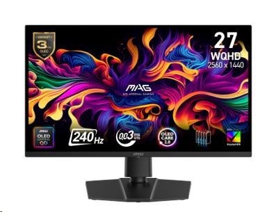 MSI LCD MAG 271QP QD-OLED X24, 26,5palcový, QD-OLED, QHD, 240Hz, 0,03ms, Black