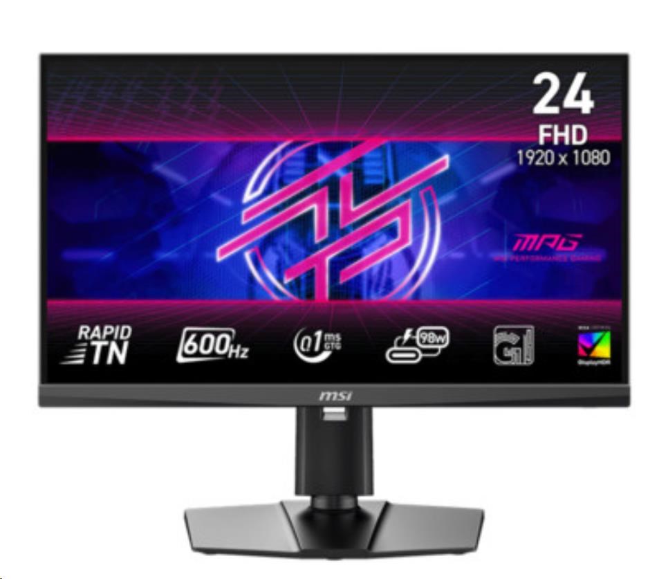 MSI LCD MPG 242R X60N, 24,1palcový FHD, 600Hz, 0,1ms, USB, DP, HDMI, VESA, Audio, Black