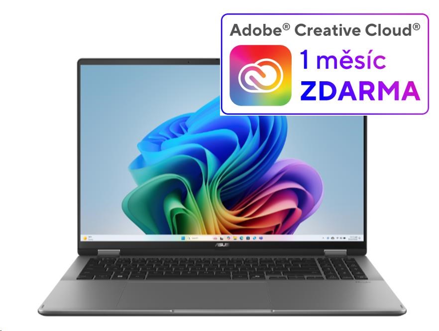 ASUS NTB Vivobook 16 Flip (TP3607SA-OLED113X), Ultra 7 258V, 16 1920 x 1200, 32GB, 1TB SSD, Intel Arc, W11 Pro, Gray