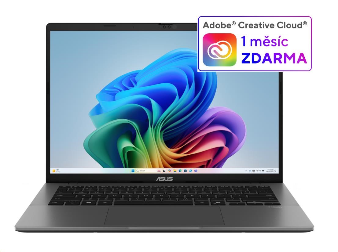 ASUS NTB Vivobook S14 (M3407GA-OLED015W), Ryzen AI 7 445, 14 1920x1200, 16GB, 1TB SSD, Radeon, W11 Home, Matte Gray