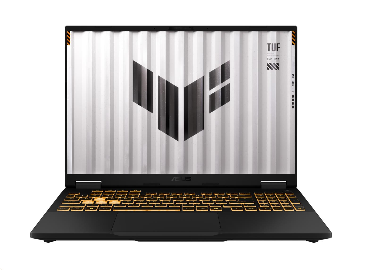 ASUS NTB TUF Gaming F16 (FX608JPR-QT069), Core i7 14650HX, 16 1920 x 1200, 32GB, 1TB SSD, RTX 5070, No OS, Gray