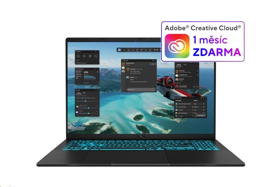 ASUS NTB Vivobook V16 (V3607VH-RP116), Core 5 210H, 16 1920x1200, 32GB, 1TB SSD, Intel+RTX 5050, No OS, Matte Black