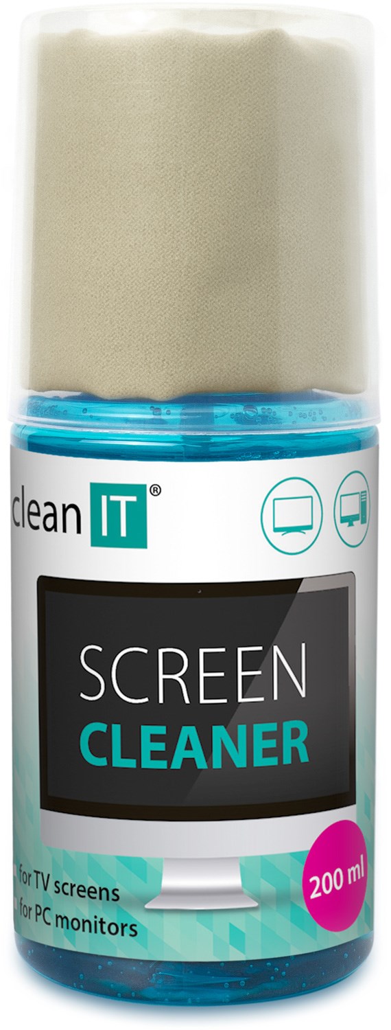 CLEAN IT Čistící roztok na obrazovky 200ml s utěrkou ve víčku