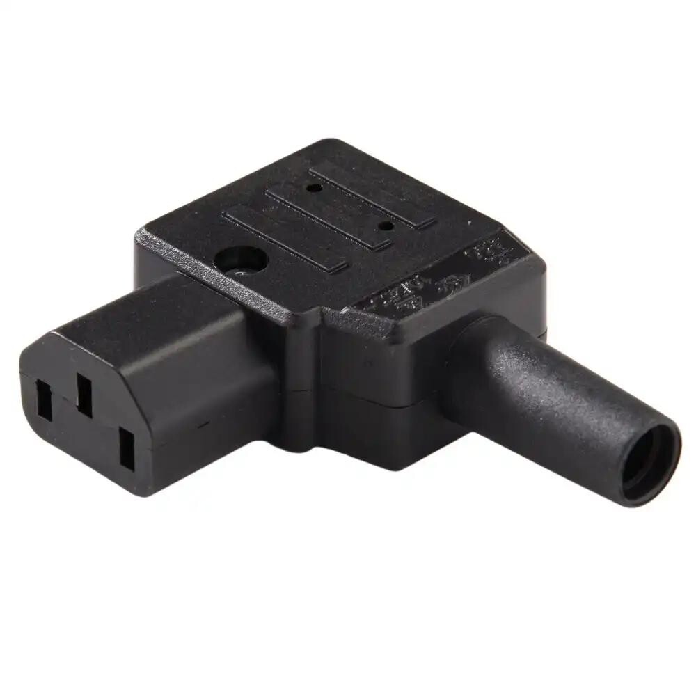 PREMIUMCORD Konektor napájecí 230V na kabel (samice, IEC C14), úhlový