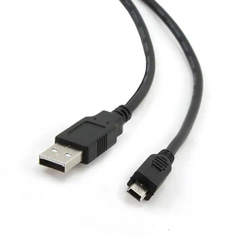 GEMBIRD Kabel USB 2.0 A-Mini B (5pin) propojovací, zlacené kontakty, 1,8m, černý