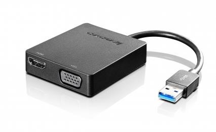 LENOVO adaptér Universal USB 3.0 to VGA/HDMI - přenos signálu přes VGA nebo HDMI
