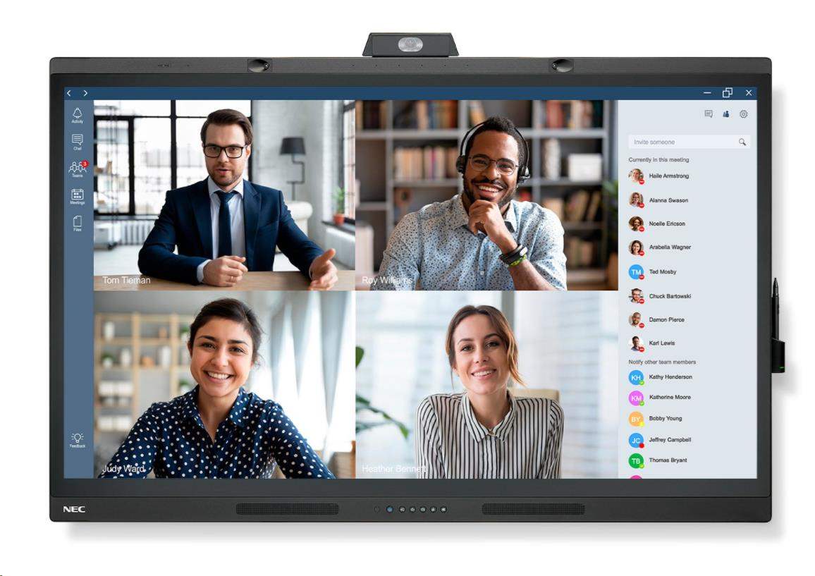 SHARP/NEC LFD 55" MultiSync WD551, 3840x2160, 400cd, 16/7, 1xHDMI, 2xUSB-C, RS232, microphone,camera and room sensors
