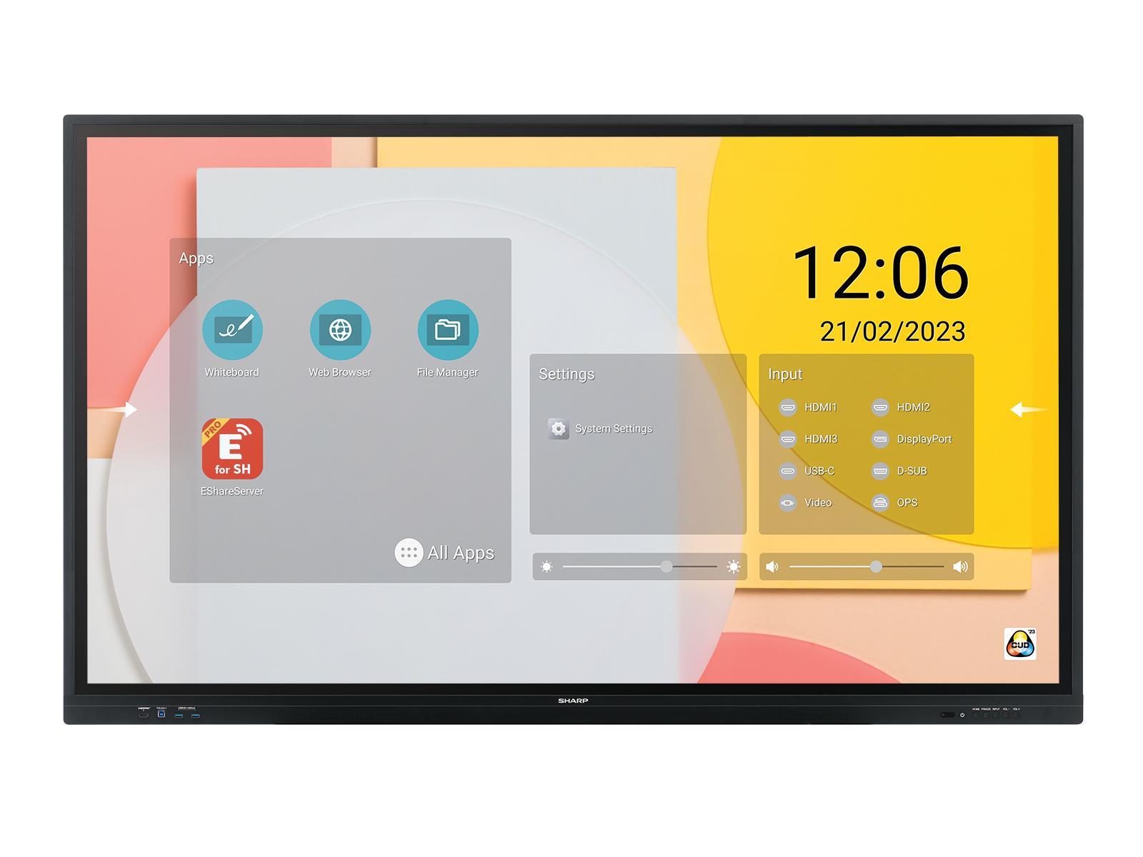 SHARP/NEC LCD 65" Infrared PN-LC652, 3840x2160, 450nit, 8ms, 16/7, VGA, DP, USB-C, HDMI, USB, dotykový displej