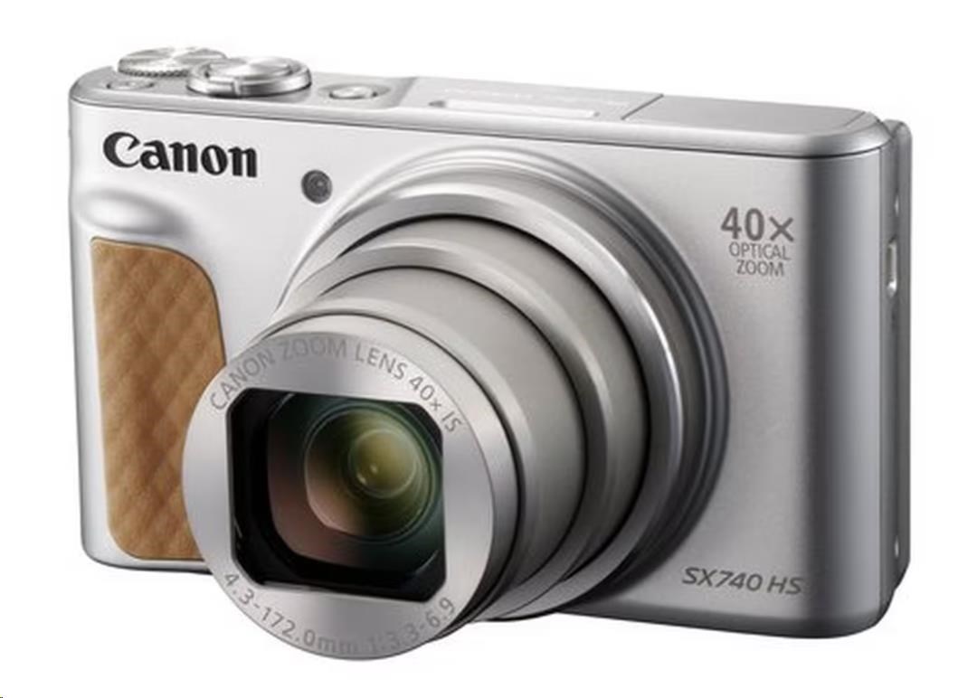Canon PowerShot SX740 HS Lite, 20.3Mpix, 40x zoom, WiFi, 4K video - stříbrný