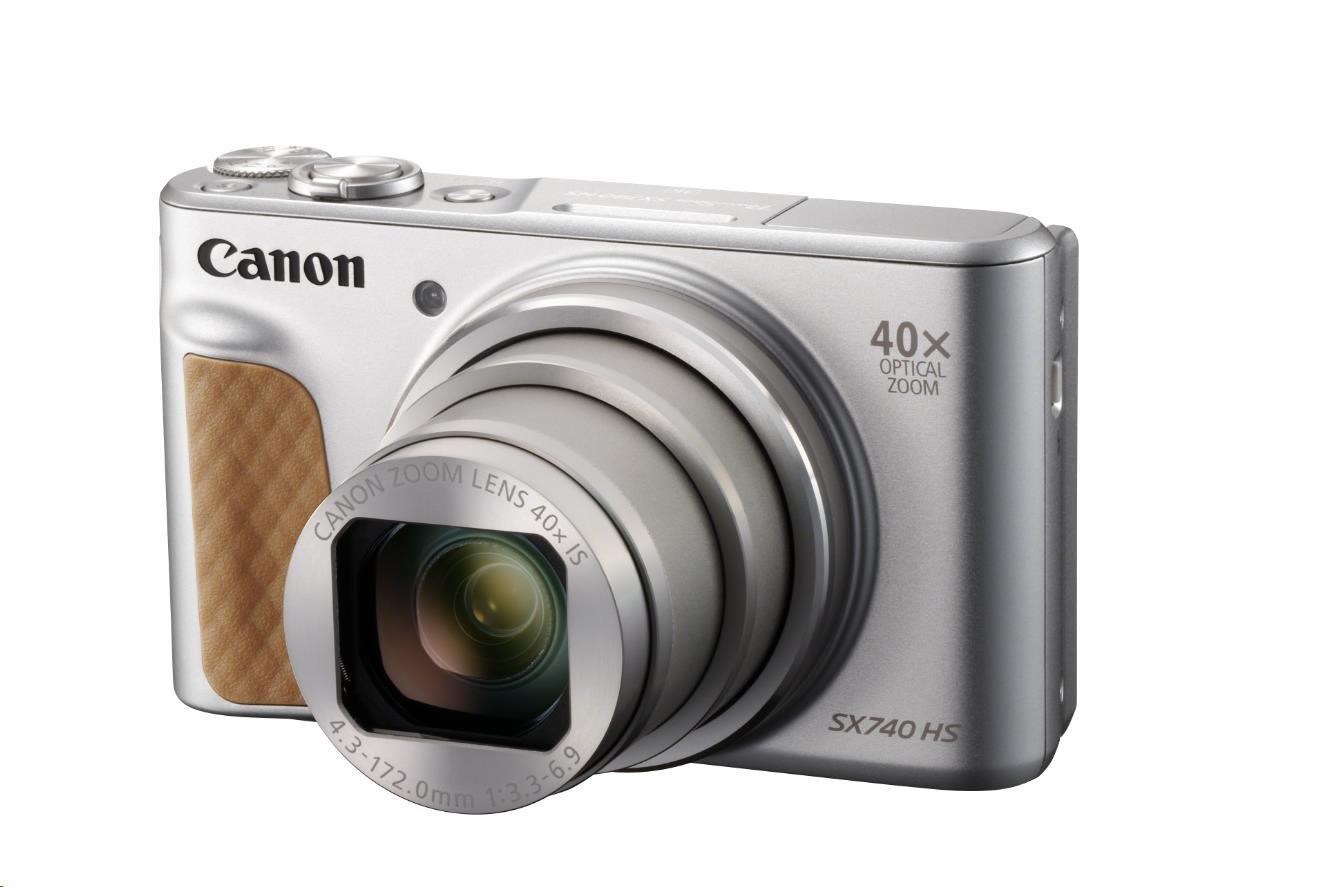 Canon PowerShot SX740 HS Lite Travel II., 20.3Mpix, 40x zoom, WiFi, 4K video - stříbrný